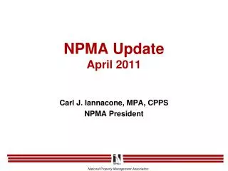 NPMA Update April 2011