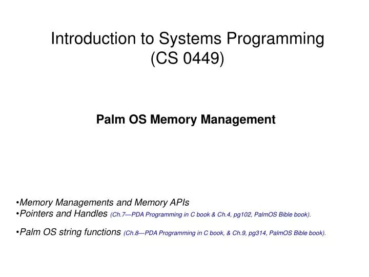 introduction to systems programming cs 0449