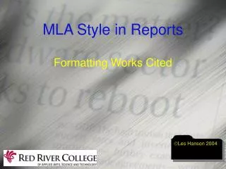 MLA Style in Reports