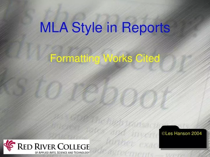 mla style in reports