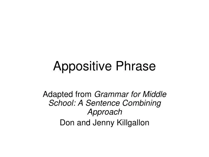 appositive phrase