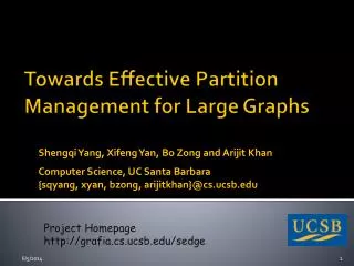 Towards Effective Partition Management for Large Graphs