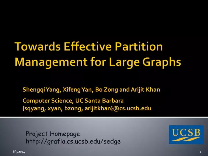 towards effective partition management for large graphs
