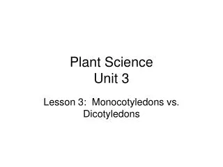 Plant Science Unit 3