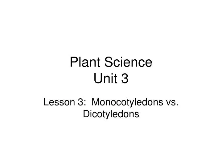 plant science unit 3