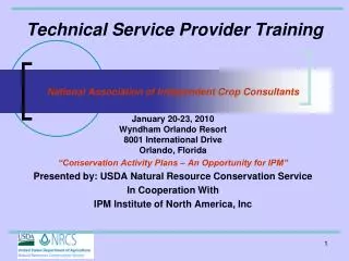 Technical Service Provider Training