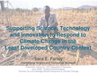 Supporting Science, Technology and Innovation to Respond to Climate Change in the Least Developed Country Context