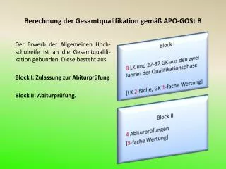 Berechnung der Gesamtqualifikation gemäß APO-GOSt B