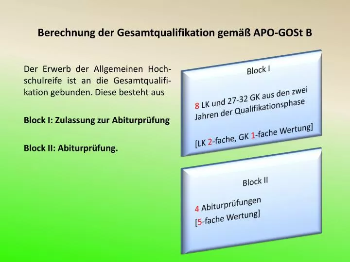 berechnung der gesamtqualifikation gem apo gost b