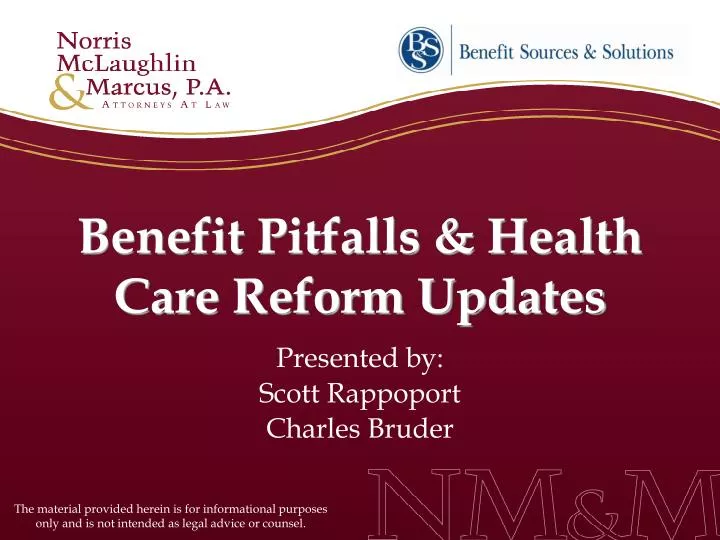 benefit pitfalls health care reform updates