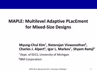 MAPLE: Multilevel Adaptive PLacEment for Mixed-Size Designs