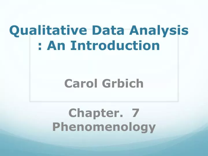 qualitative data analysis an introduction