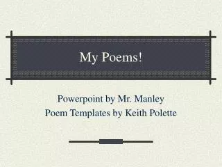 My Poems!