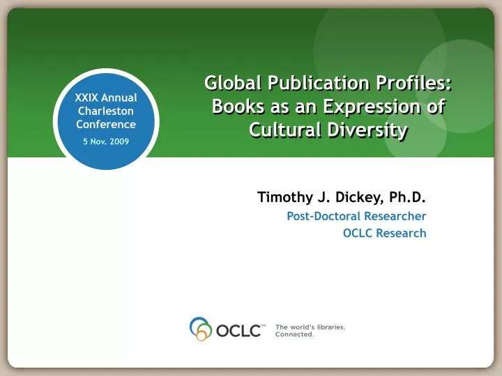 global publication profiles books as an expression of cultural diversity