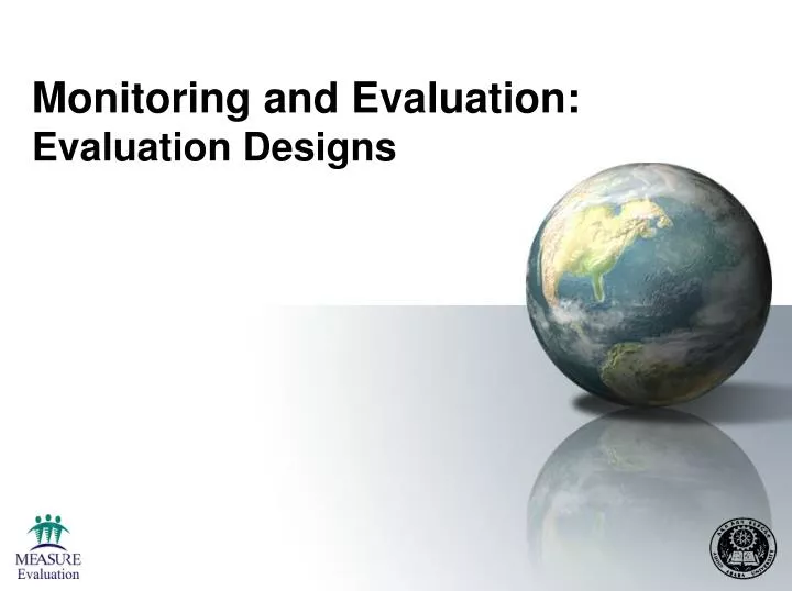 monitoring and evaluation evaluation designs