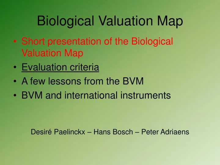 biological valuation map