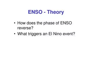 ENSO - Theory