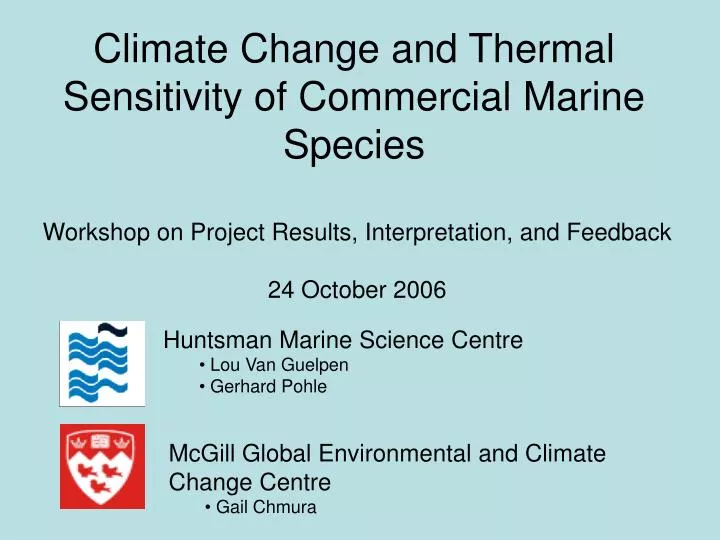 climate change and thermal sensitivity of commercial marine species