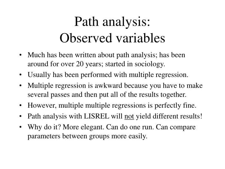 path analysis observed variables