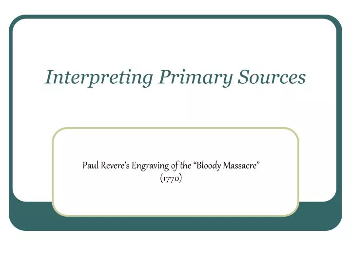 interpreting primary sources