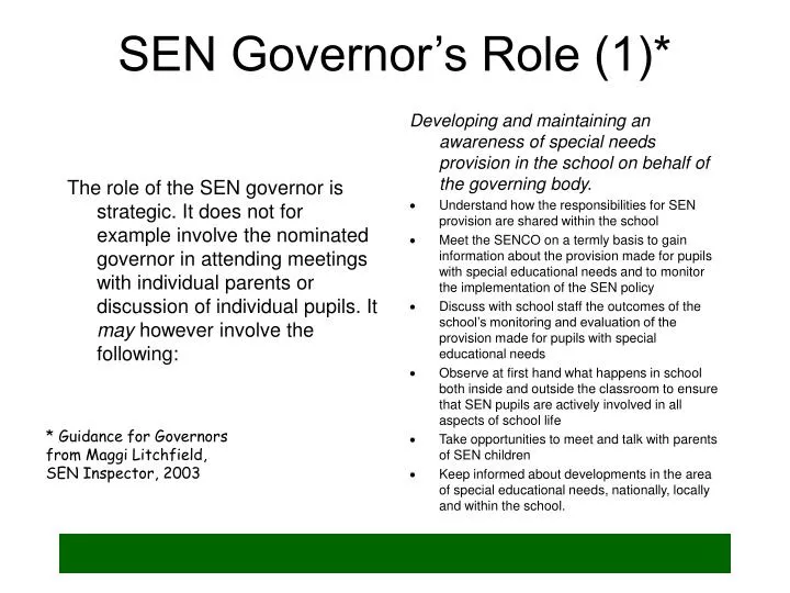 sen governor s role 1