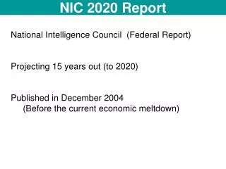 NIC 2020 Report