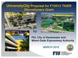 UniversityCity Proposal for FY2012 TIGER Discretionary Grant