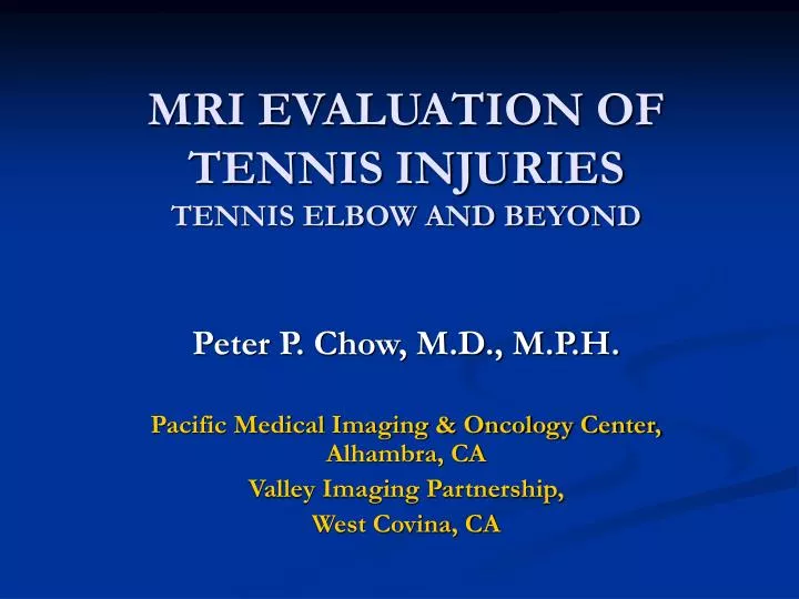 mri evaluation of tennis injuries tennis elbow and beyond