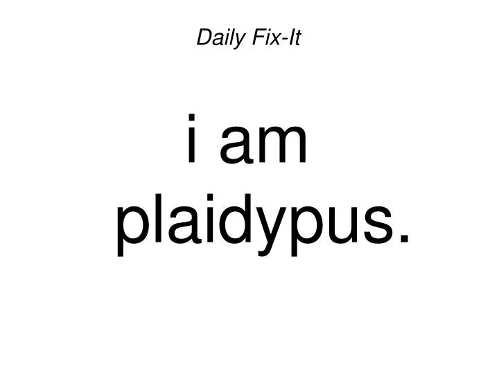 daily fix it i am plaidypus