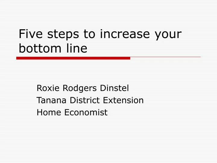 five steps to increase your bottom line