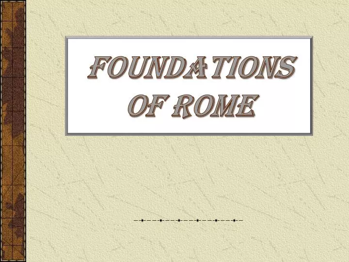 foundations of rome