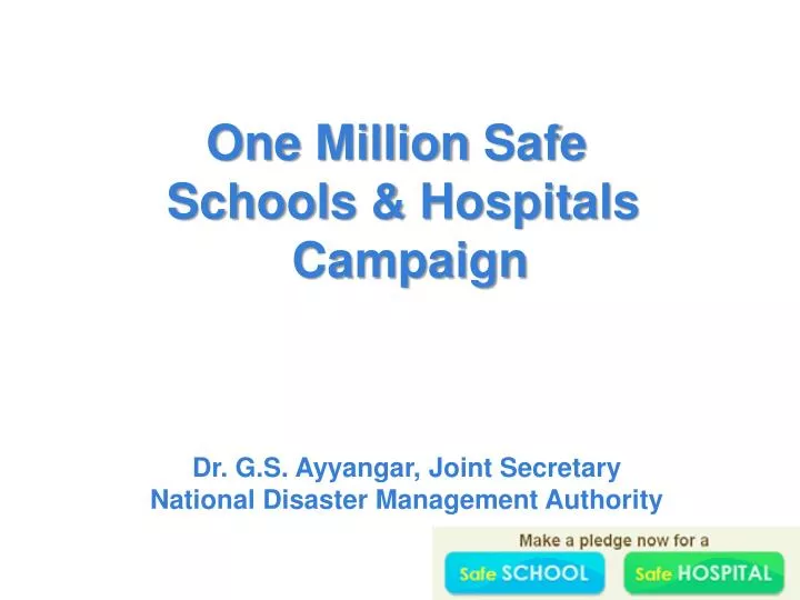 one million safe schools hospitals campaign