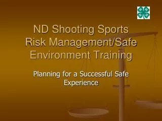 ND Shooting Sports Risk Management/Safe Environment Training