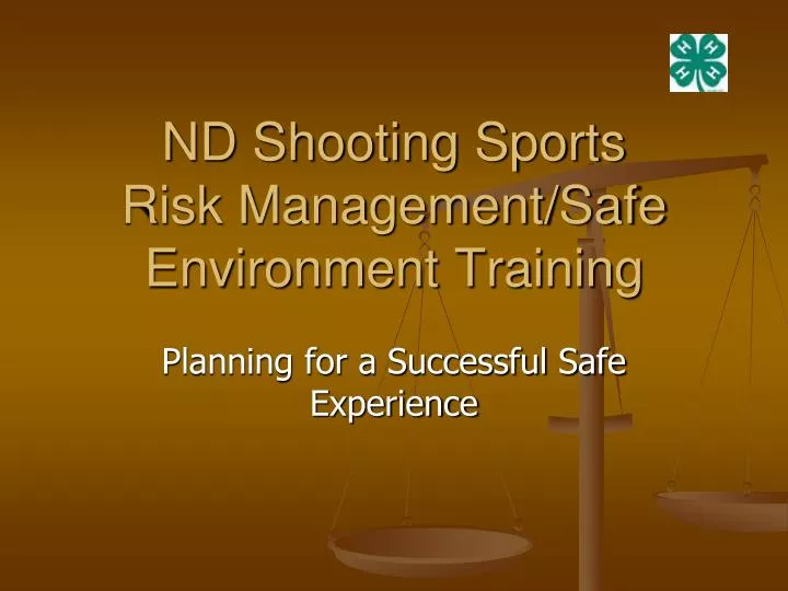 nd shooting sports risk management safe environment training