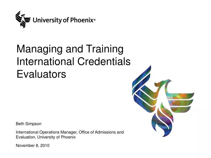 managing and training international credentials evaluators
