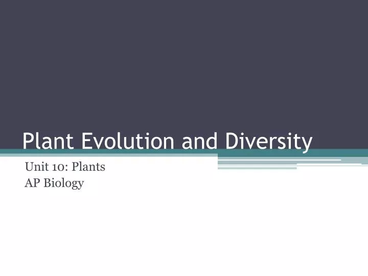 plant evolution and diversity