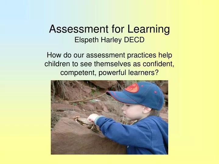 assessment for learning elspeth harley decd