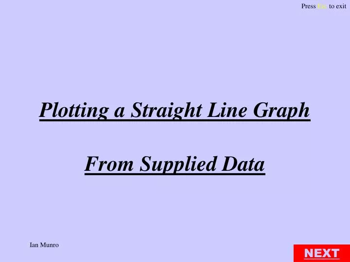 plotting a straight line graph