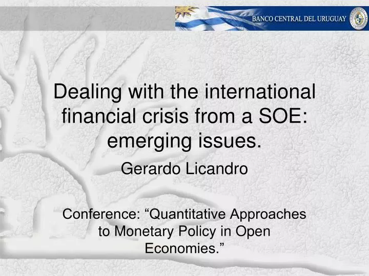dealing with the international financial crisis from a soe emerging issues