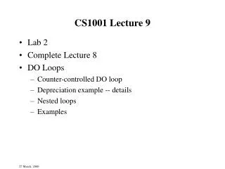 CS1001 Lecture 9