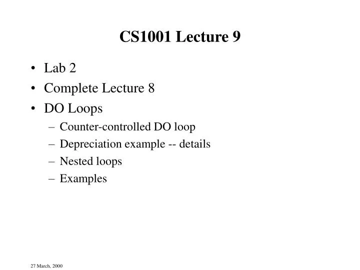 cs1001 lecture 9