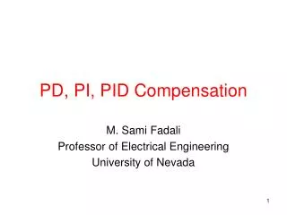 PD, PI, PID Compensation