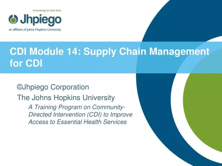 cdi module 14 supply chain management for cdi