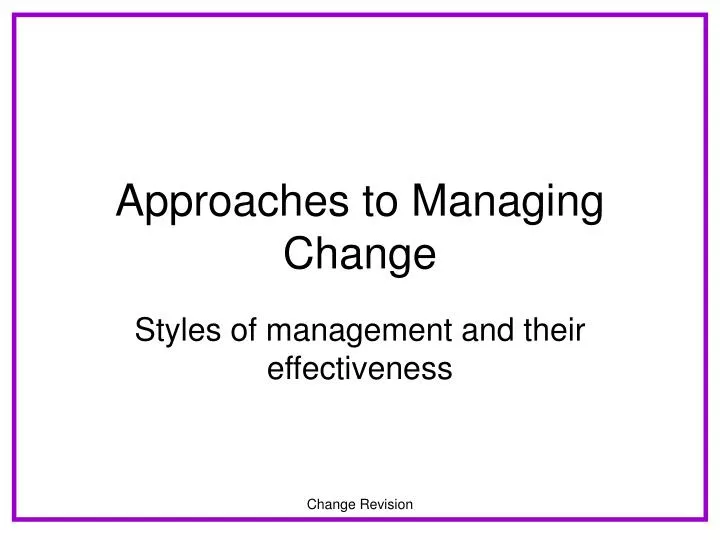approaches to managing change