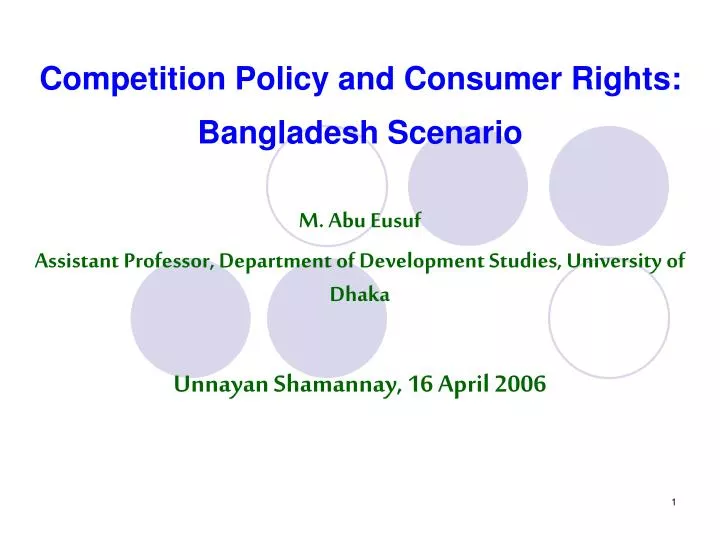 competition policy and consumer rights bangladesh scenario