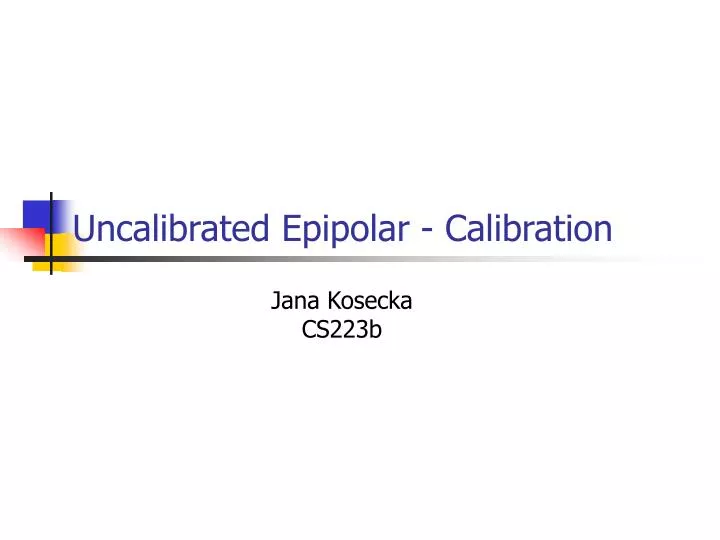 uncalibrated epipolar calibration