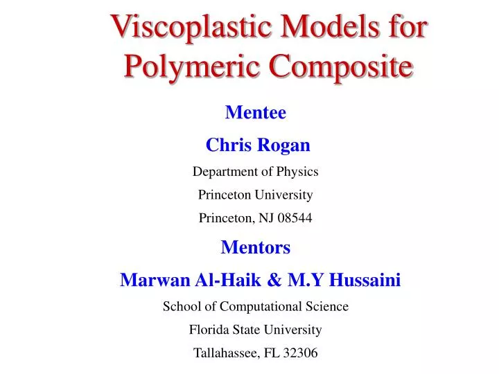 viscoplastic models for polymeric composite