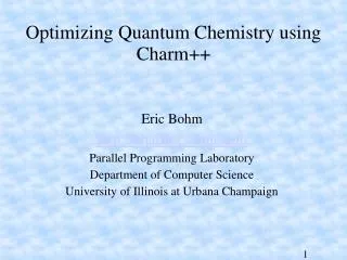 Optimizing Quantum Chemistry using Charm++
