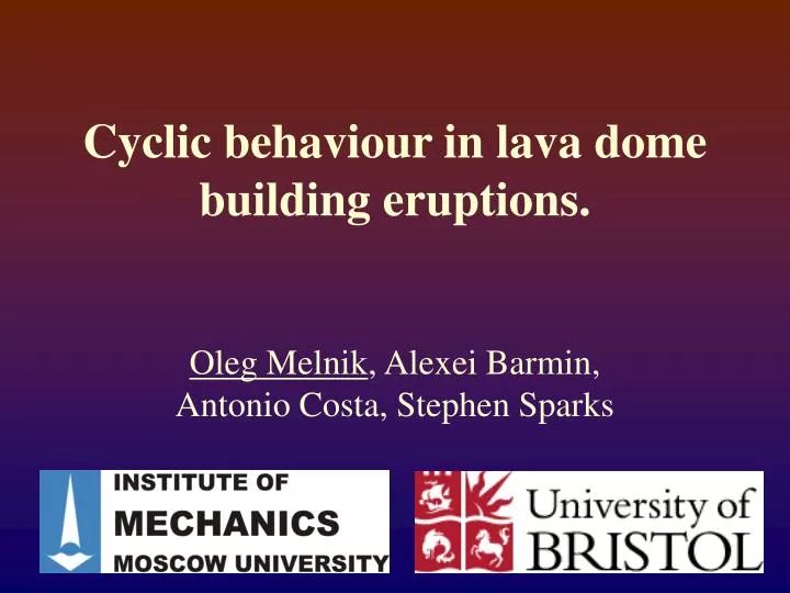 cyclic behaviour in lava dome building eruptions