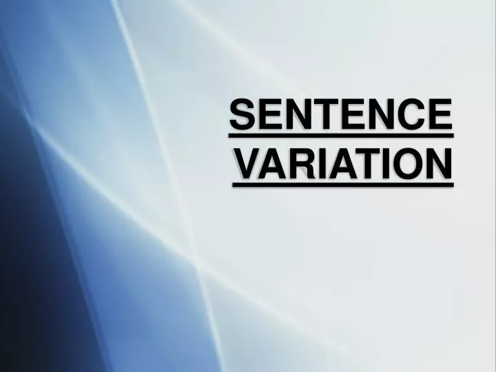 sentence variation
